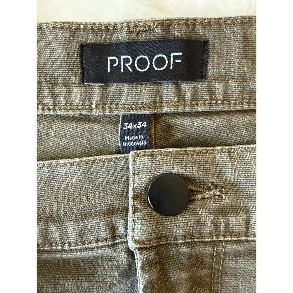 Hackberry PROOF Men’s Straight Brown Jeans Stretch Denim Size 34 x 34
